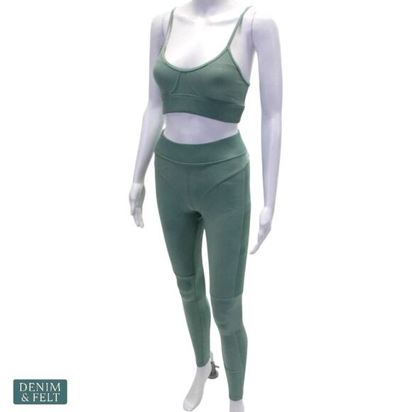 Alo Yoga Alosoft Head Start Bra & High Waist Legging Set XS Botanical Green - Picture 8 of 16